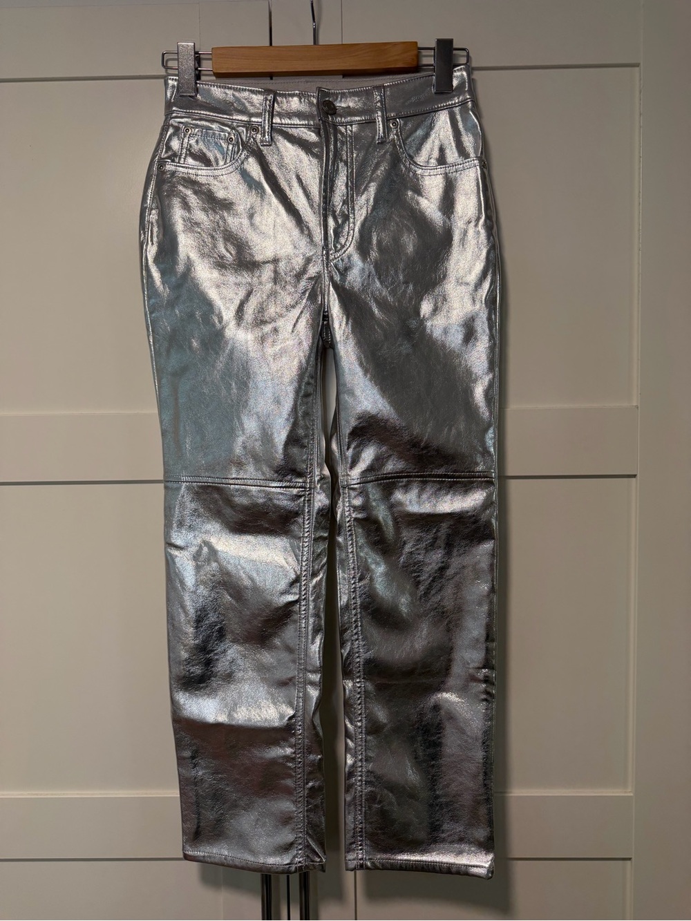 Gap Metallic Silver Straight-Leg Pants *Concert* pants! - Picture 2 of 11